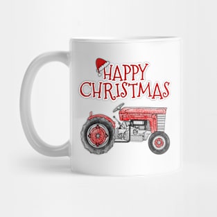 Vintage Tractor Christmas Farmer Farming Mug